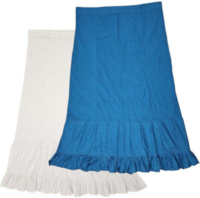 Belizzi Paridhan White & Deep Sky Blue Combo Pure Cotton Petticoat(XL)