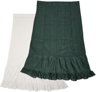 house of common White & Kaitoke Combo Pure Cotton Petticoat(XXL)