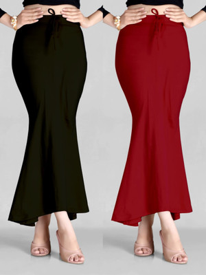 HOC ALY-121-COMBO-PTCT-MAROON-BLACK-M Lycra Blend Petticoat(M)