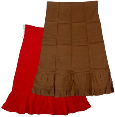 Belizs Red & Otter Brown Combo Pure Cotton Petticoat(XL)