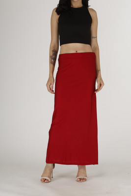 YMS REDDISH MAROON ELASTICATED WAIST Lycra Blend Petticoat(L)