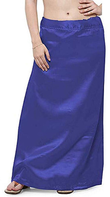 ZishanFab Women Satin Silk Petticoat Saree Petticoats Underskirt Royal Blue Satin Blend Petticoat(L)