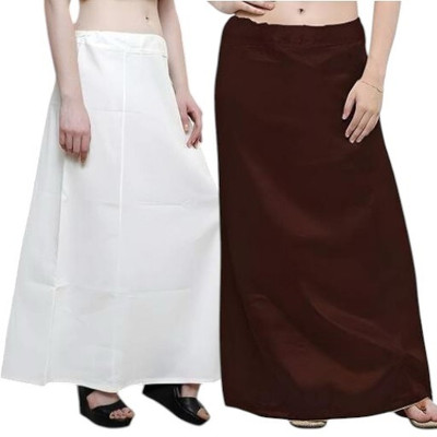 manidhari fab tex Petticoat combo 2_white, brown Cotton Linen Blend Petticoat(Free)