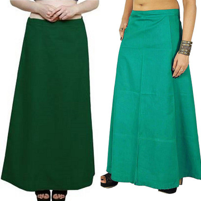 Gugaliya BOTTLE GREEN-RAMA Pure Cotton Petticoat(Medium)