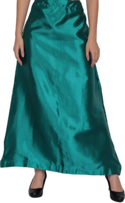 IFJ faishion Dark green satin petticoat Satin Blend Petticoat(Free)