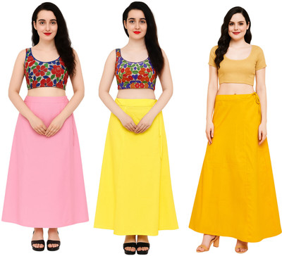 IGNOTO 3PTCT-BB.PNK_LMN.YLW_YLW Cotton Blend Petticoat(Free)