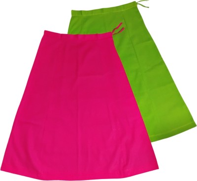 SoftTouch Pink and Light Green Petticoat Pure Cotton Petticoat(Free)