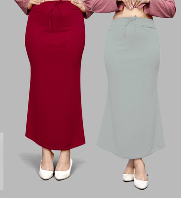 VIDHATA FASHION Fish Cut Petticoat/Peticot Saree Shape Wear Maroon and Grey Lycra Blend Petticoat(S)