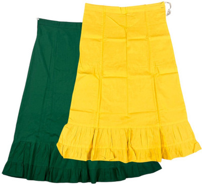 Belizs Green & Yellow Combo Pure Cotton Petticoat(XXL)