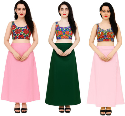 IGNOTO FKD_3PTCT-BB.PNK_D.GRN_LT.BB.PNK Cotton Blend Petticoat(Free)