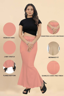 GrowMore Shapewear Peach-L Lycra Blend Petticoat(L)