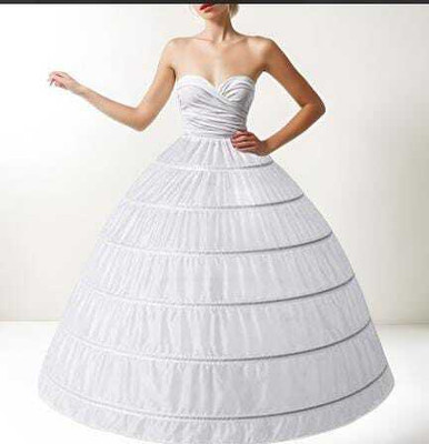 Kitty-Fashion G_6_RING_WHITE Polyester Petticoat(M)