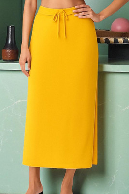 DSV ENTERPRISES Shapeware Yellow M0074 Lycra Blend Petticoat(XS)