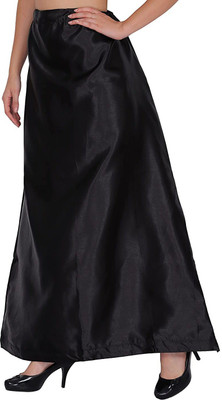laxmibaa WOMEN BLACK PETTICOATS Pure Satin Petticoat(Free)