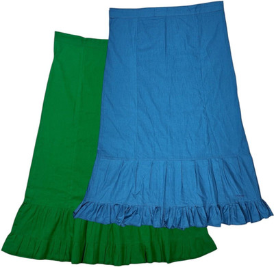 house of common BE Dark Spring Green & Deep Sky Blue Combo Pure Cotton Petticoat(XL)