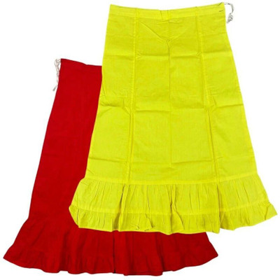 Belizs Red & Mustard Yellow Combo Pure Cotton Petticoat(XXL)