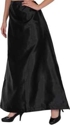 HS FASHION Black satin petticoat Satin Blend Petticoat(XXL)