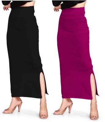 SCUBE DESIGNS ROPE_COMBO_(2PC)(A)_BLACK_&_MAGENTA(XL) Lycra Blend Petticoat(XL)