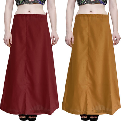 sadaf creation mustard+Maroon Petticoat 2 pcs Pure Cotton Petticoat(Free)