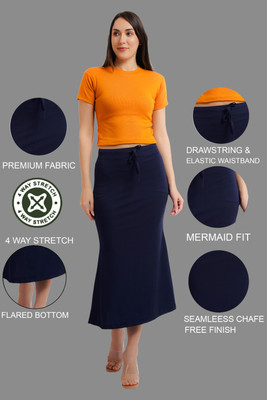 FABVIO PLUS PETI-NBLU Lycra Blend Petticoat(L)