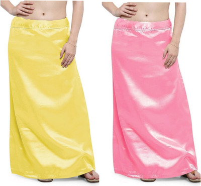 KAVYA DESIGNERS Baby Pink or nimbu colour Net, Pure Satin Petticoat(Free)