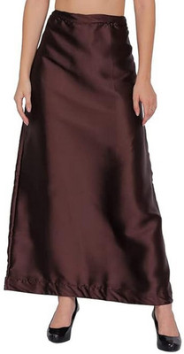 KAVYA DESIGNERS BROWN A14 STYLES Pure Satin Petticoat(Free)