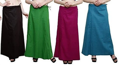SHIVAWORLD Women's Readymade Inskirt Saree Petticoats Combo with drowstring Cotton Blend Petticoat(Free)