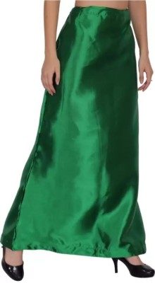 SF FASHION Dark green satin petticoat Satin Blend Petticoat(XL)