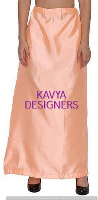 KAVYA DESIGNERS PEACH UH COLOURPETTICOAT49 Pure Silk, Pure Satin Petticoat(Free)