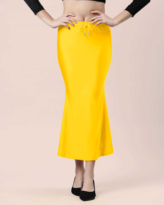 DRESQUE STORE DS_PC_FLARE(4_WAY)_(K)_3109_LEMON_YELLOW(L) Lycra Blend Petticoat(L)