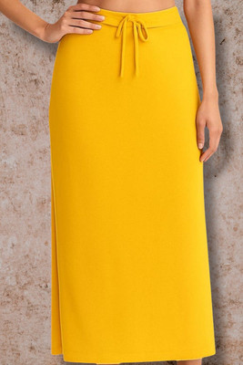 DSV ENTERPRISES Shapeware Yellow M0046 Lycra Blend Petticoat(L)