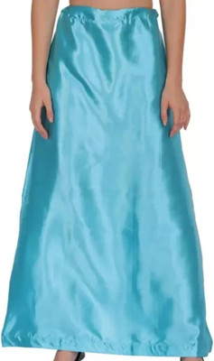 CV FASHION Sky blue Satin petticoat for women Satin Blend Petticoat(Free)