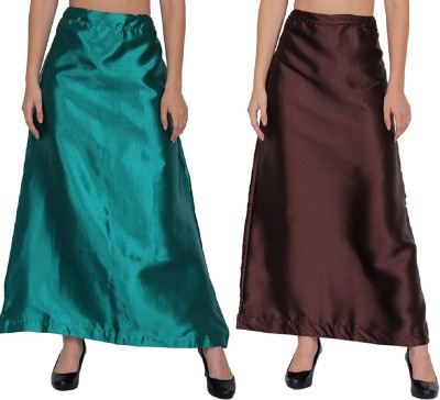 Guddan GD-6014-Peacock-Coffee Pure Satin Petticoat(Free)