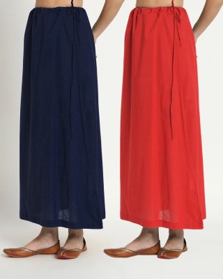 Lootnixx SP_Midnight Blue & Classic Red petticoat Combo For women XL Pure Cotton Petticoat(XL)