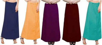 zdea PETTICOAT UNDERSKIRT 5 PEICE, GERMAN BLUE, YELLOW, MEGENTA ,MEHROON, RAMA Cotton Blend Petticoat(Free)