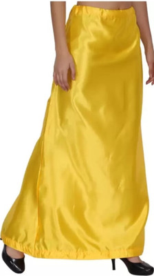SRK FASHION YELLOW SATIN PETTICOAT Satin Blend Petticoat(XL)
