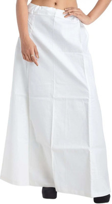 Quickcollection Women's White Petticoat/Skirts/Shape Wear for Saree Cotton Blend Petticoat(Free)