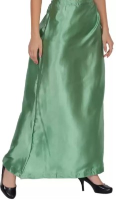 FIJ faishion Light green satin petticoat Satin Blend Petticoat(Free)