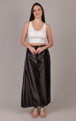 bondia Black Color Pure Satin Petticoat(Free)