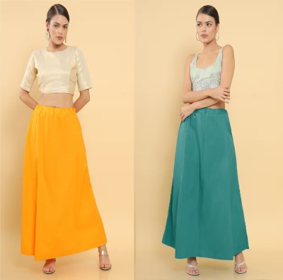 Fedput SP_Sea Green + Orange petticoat Combo For women S Pure Cotton Petticoat(S)