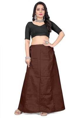 KAVYA DESIGNERS COTTON PETTICOAT BROWN S36 Pure Cotton Petticoat(Free)