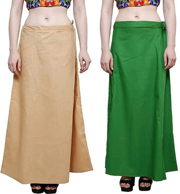 preeticreation GreenBeige4xl Pure Cotton Petticoat(4XL)