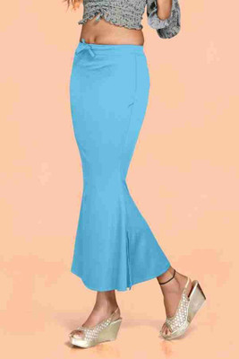 VDIHATA FASHION Sky Blue Shaper Petticoat With Elastic Long Under Skirt Shapewear For Saree Lycra Blend Petticoat(M)