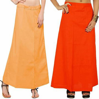 Gugaliya GOLDEN YELLOW-ORANGE Pure Cotton Petticoat(Medium)