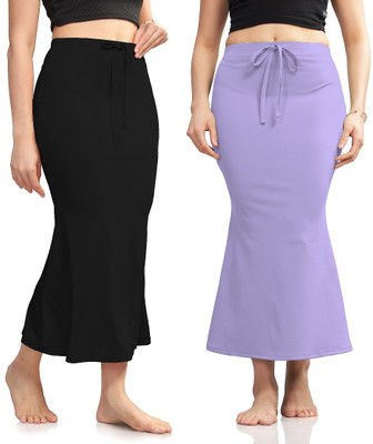 Veehaus black_lavender saree shapewear petticoat for women Lycra Blend Petticoat(S)