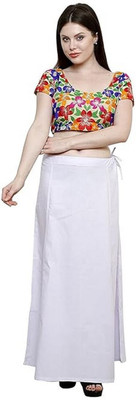 KAVYA DESIGNERS COTTON PETTICOAT WHITE S85 Pure Cotton Petticoat(Free)