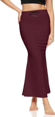 Zornitsa Saree Shapewear Wine Polyester, Cotton Blend Petticoat(M)
