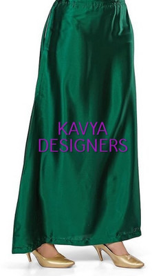 KAVYA DESIGNERS BOTTLE GREEN SATIN P18 Pure Satin Petticoat(Free)