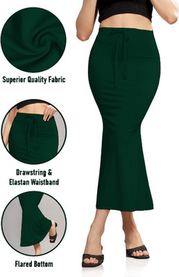 Veehaus DarkGreen BODYSHAPER SAREE SHAPEWEAR PETICOAT Lycra Blend Petticoat(XL)