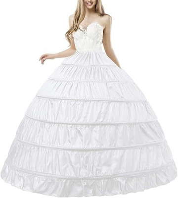 KCM FASHION 6 - RING B WhitE Polyester Petticoat(Free)